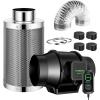 imageVIVOSUN Smart Air Filtration G6 Kit 6quot AeroZesh G6 Inline Duct Fan with E12 Speed Controller Carbon Filter ampamp 8 Ducting Cooling ampamp Ventilation System for Grow Tents Indoor Gardening HydroponicsSilver