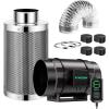 imageVIVOSUN Smart Air Filtration G6 Kit 6quot AeroZesh G6 Inline Duct Fan with E12 Speed Controller Carbon Filter ampamp 8 Ducting Cooling ampamp Ventilation System for Grow Tents Indoor Gardening HydroponicsSilver