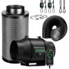 imageVIVOSUN Smart Air Filtration G6 Kit 6quot AeroZesh G6 Inline Duct Fan with E12 Speed Controller Carbon Filter ampamp 8 Ducting Cooling ampamp Ventilation System for Grow Tents Indoor Gardening HydroponicsBlack