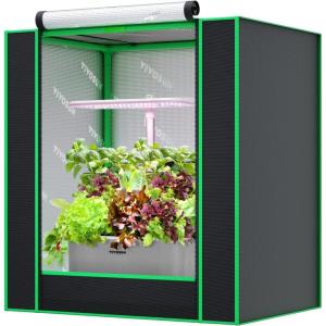 imageVIVOSUN Small Grow Tent for Aerogarden Hydroponics Growing System 20x14x21 Highly Reflective Mylar Indoor Grow Tent with Sealed Bottom Design Ventilation Window and Cable Hole Port