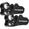 imageVIVOSUN 2Pack 30X 60X Illuminated Jewelers Loupe Foldable Magnifier with LED Light for Jewelry Gems Watches Coins Stamps Antiques BlackBlack