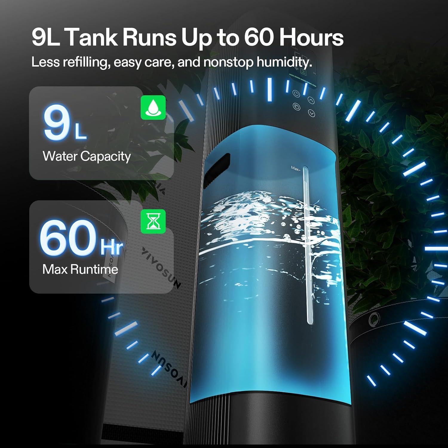 imageVIVOSUN AeroStream H05 Intelligent WiFi Humidifier 132 Gal  5 L Humidifier with Temp ampamp Humidity Probe Smart Remote Control Designed for Growers9 L