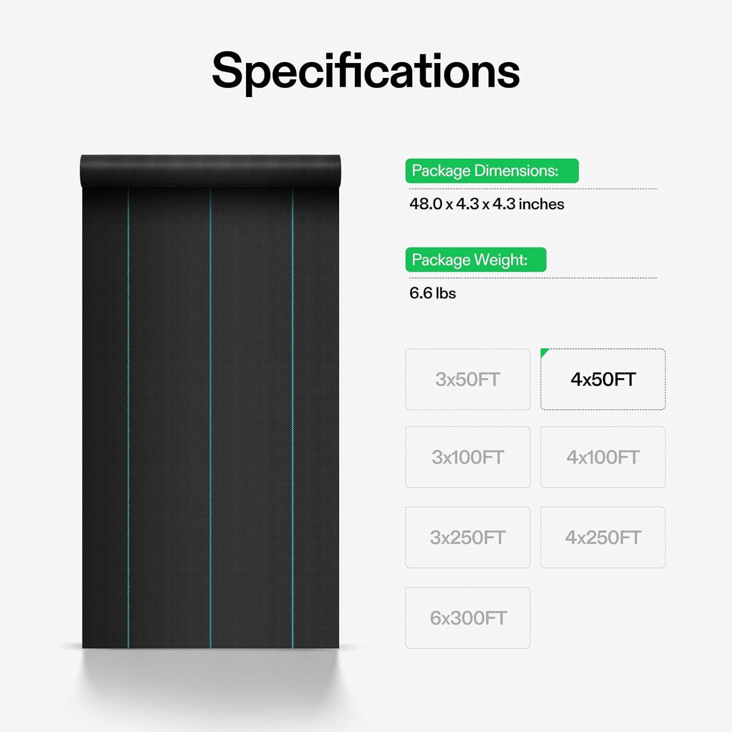 imageVIVOSUN Premium Weed Barrier Landscape Fabric Heavy Duty 3ftx250ft 5oz DoubleLayered Weed Control Mat with High Permeability Commercial Ground Cover Easy Set up ampamp Superior Weed Control450FT
