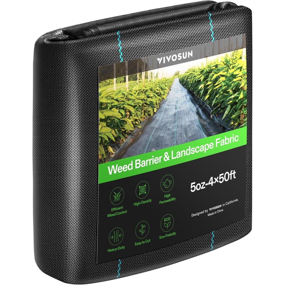 imageVIVOSUN Premium Weed Barrier Landscape Fabric Heavy Duty 3ftx250ft 5oz DoubleLayered Weed Control Mat with High Permeability Commercial Ground Cover Easy Set up ampamp Superior Weed Control450FT