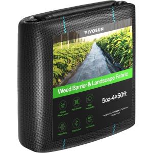 imageVIVOSUN Premium Weed Barrier Landscape Fabric Heavy Duty 3ftx250ft 5oz DoubleLayered Weed Control Mat with High Permeability Commercial Ground Cover Easy Set up ampamp Superior Weed Control450FT