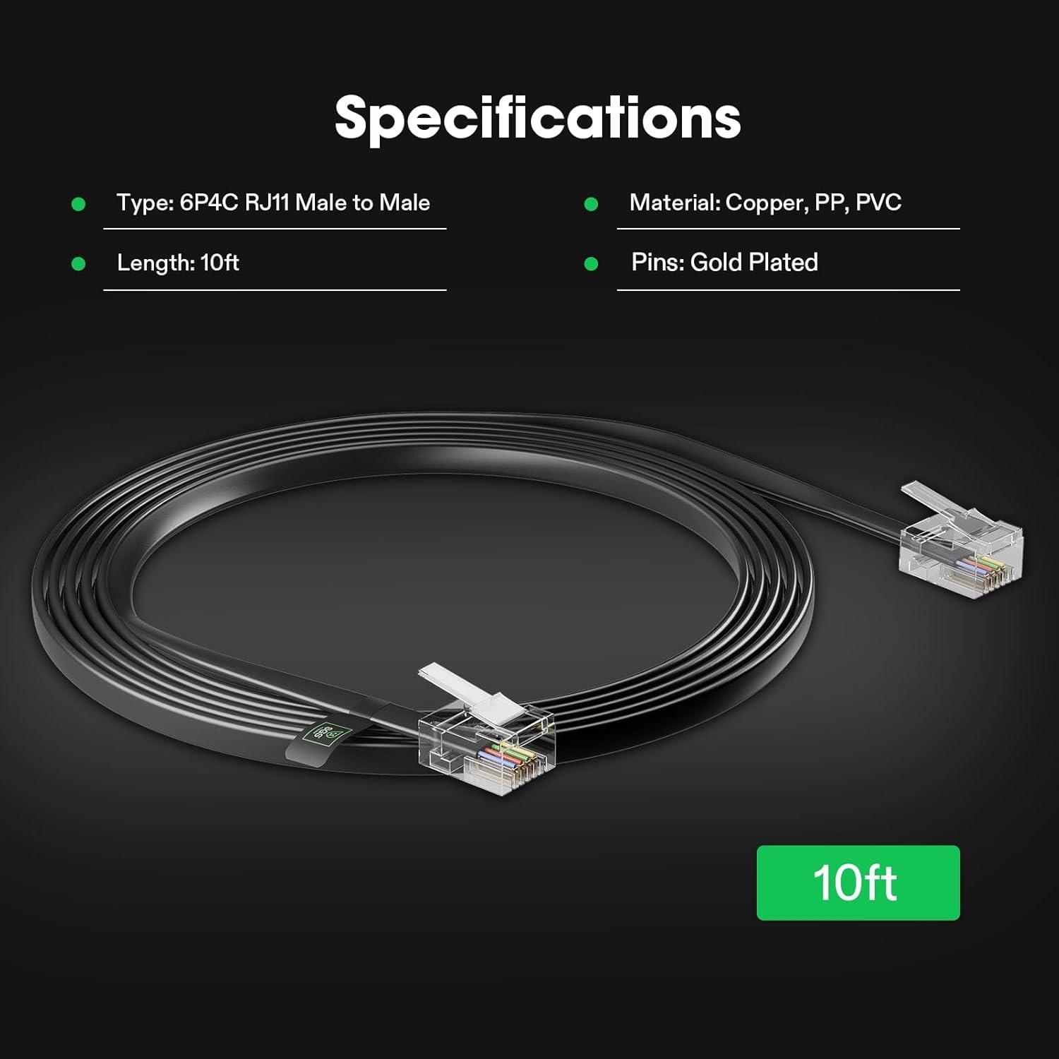 imageVIVOSUN RJ11 Cable Connects Grow Lights to GrowHub Controller E42A 10 Feet