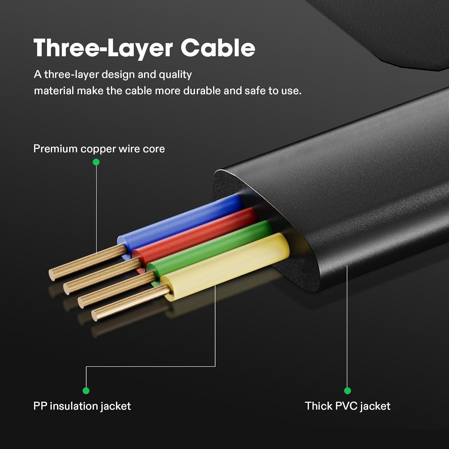 imageVIVOSUN RJ11 Cable Connects Grow Lights to GrowHub Controller E42A 10 Feet