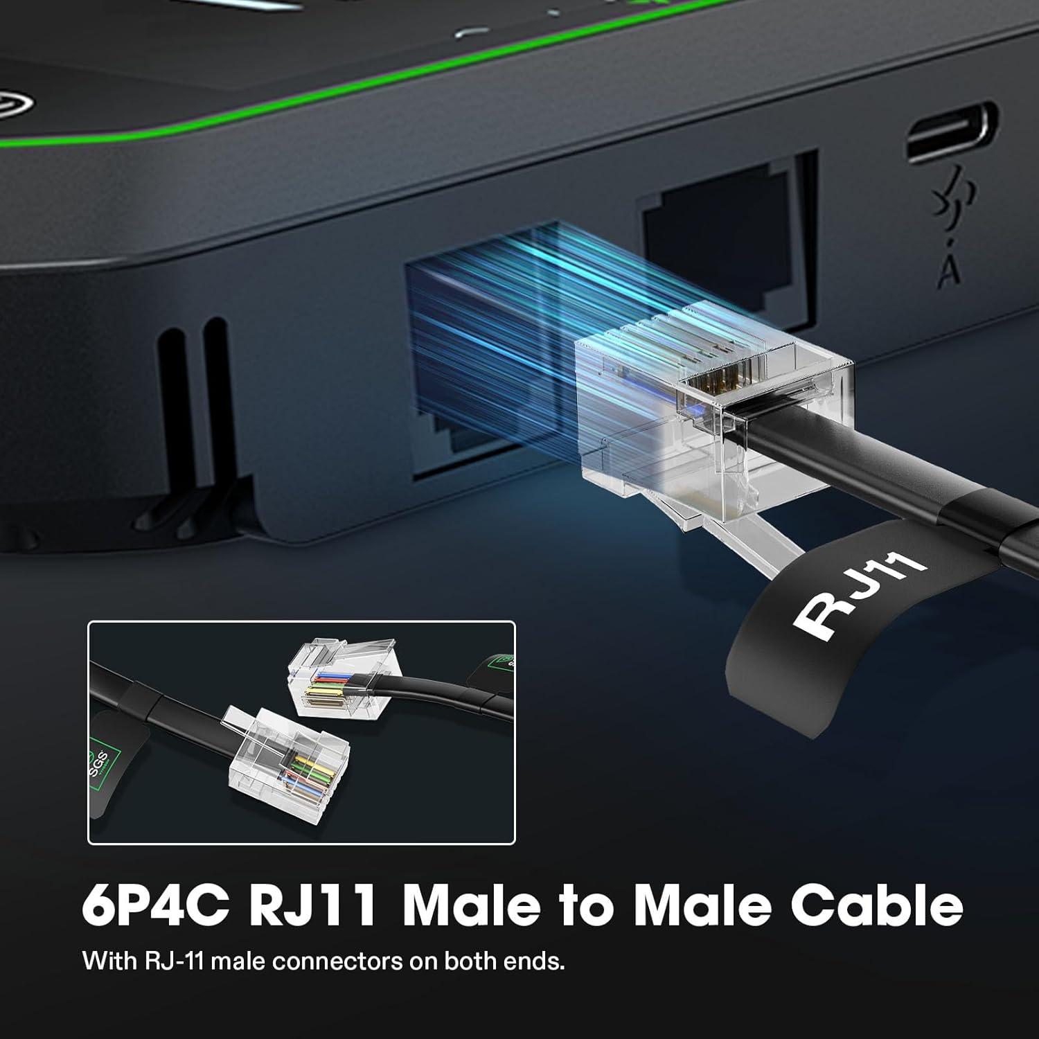 imageVIVOSUN RJ11 Cable Connects Grow Lights to GrowHub Controller E42A 10 Feet