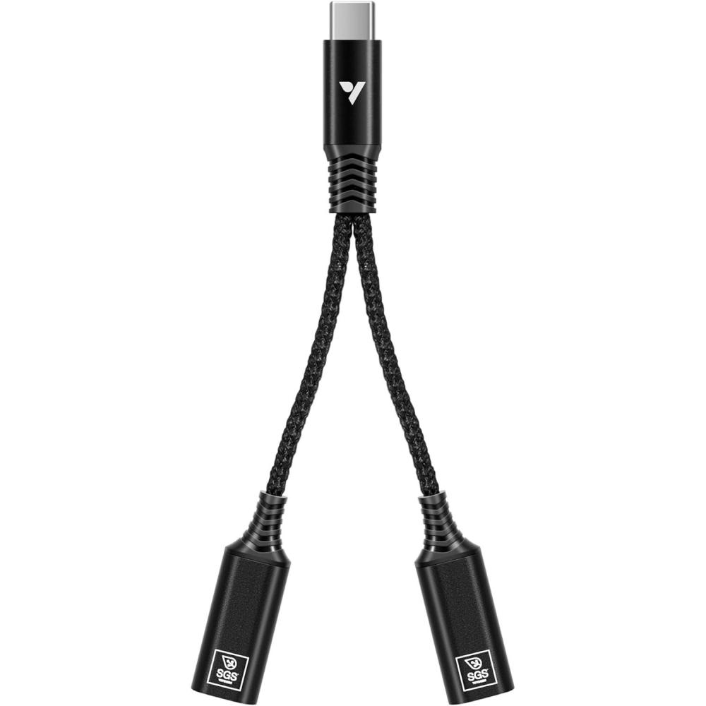 imageVIVOSUN USBC Splitter with 1 Male to 2 Female 2in1 Type C Splitter DaisyChain Adapter Dongle for GrowHub Controller E42A