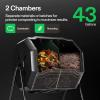 imageVIVOSUN Tumbling Composter Dual Rotating Batch Compost Bin with 5Pack 5 Gallon Grow Bags 43 Gallon Black Composter Heavy Duty 300G Thickened Nonwoven Plant Fabric Pots