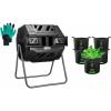 imageVIVOSUN Tumbling Composter Dual Rotating Batch Compost Bin with 5Pack 5 Gallon Grow Bags 43 Gallon Black Composter Heavy Duty 300G Thickened Nonwoven Plant Fabric Pots