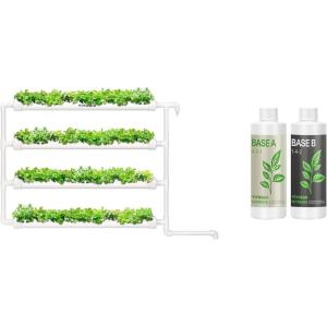 imageVIVOSUN WallMounted Hydroponic Grow Kit and Plant Food Nutrients Base A401 ampamp B142 Bundle All Purpose Liquid Fertilizer Hydroponic Plant Food Supports Vegetative and Flowering Stages