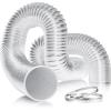 imageVIVOSUN Dryer Vent Hose 4 Inch Aluminum Foil Ducting 25FT Long HeavyDuty Dryer Hose Vent Kit for HVAC Ventilation Exhaust Duct Fan Systems Black Flexible Air Duct w 2 ClampsSilver