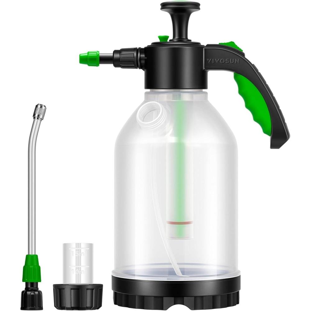 imageVIVOSUN 70oz Pump Sprayer Portable Water Spray Bottle for Spraying Plants Flowers Weeds and Cleaning Hand Pump with Side Filling Port Measuring Cup Adjustable Nozzles
