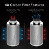 imageVIVOSUN 8 Inch Air Carbon Filter Smelliness Control with Australia Virgin Charcoal for Inline Duct Fan Grow TentPreFilter Included Reversible Flange 8quotx 20quotSilver