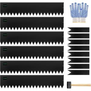 imageVIVOSUN Steel Landscape Edging 40 x 8 Inch 14 Gauge Galvanized Steel Garden Border Edging EasytoInstall Landscape Edging with Stakes Sealing Strips Gloves ampamp Hammer 6Pcs40 x 8 Inch  6pcs  Upgrade