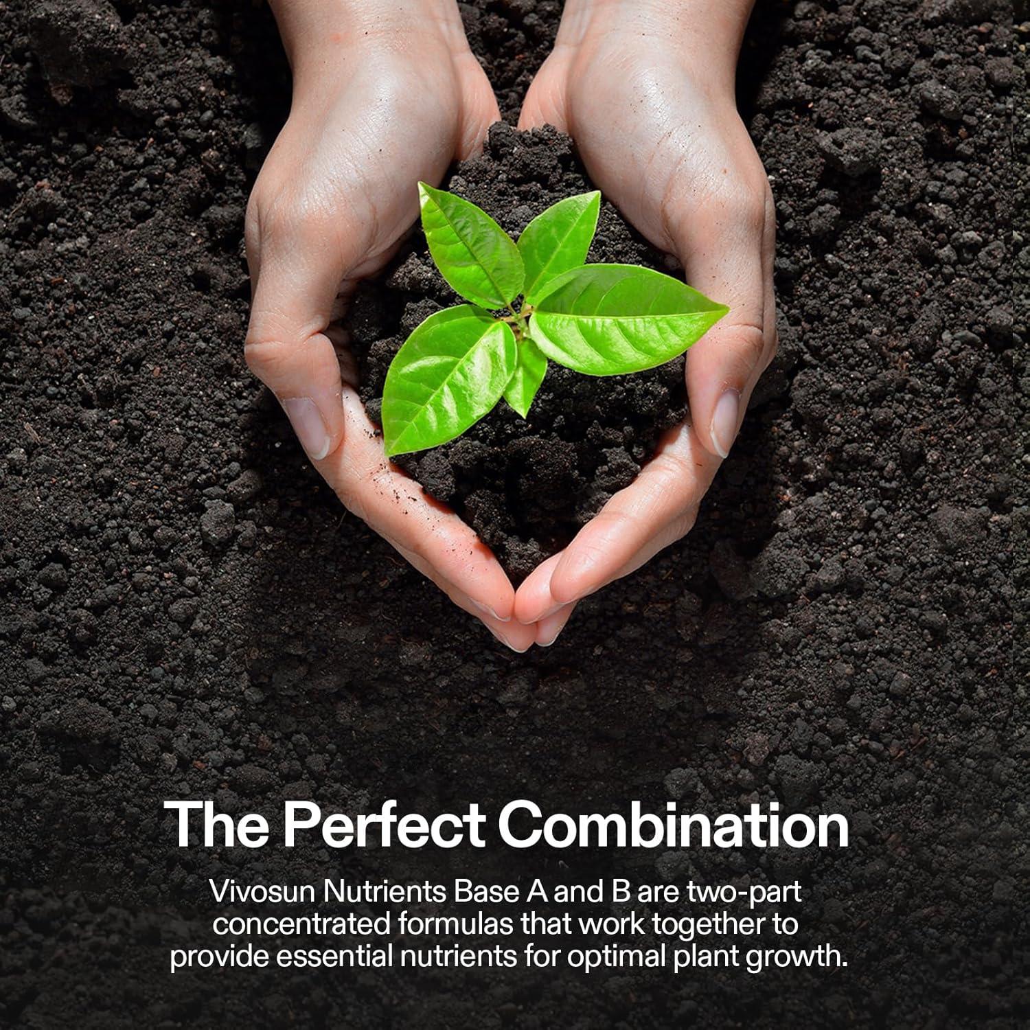 imageVIVOSUN DWC Hydroponics Grow System and Nutrients Base A ampamp B Bundle Liquid Fertilizer Supports Vegetative and Flowering Stages for Outdoor ampamp Indoor Plants Set of Quarts