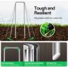 imageVIVOSUN 3 Depth Ground Grid and 6 Inch 100Pack Landscape Staples Galvanized Steel Garden Stakes 11 Gauge UShaped Pins for Weed Barrier Fabric Soaker Hose Holding Fence