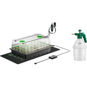 imageVIVOSUN 1Pack 40Cell Seed Starter Trays with 1 Set of LED Lights and 10quotx2075quot Seedling Heat Mat and 02 Gallon Handheld Garden Pump Sprayer 27 oz Gallon Lawn ampamp Garden Pressure Water Spray