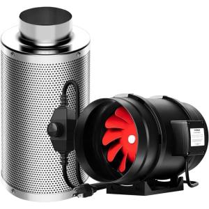 imageVIVOSUN Ventilation Kit 8 Inch 720 CFM Inline Duct Fan with 8quot x 20quot Carbon Filter Odor Control System with Australia Virgin Charcoal for Grow Tent Ventilation8 Carbon Filter