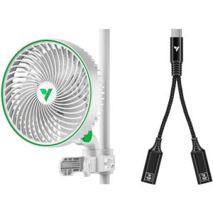 imageVIVOSUN AeroWave E6 Grow Tent Fan 6 Smart Wifi Control and USBC Splitter with 1 Male to 2 Female 2in1 Type C Splitter DaisyChain Adapter Dongle for GrowHub Controller E42A