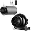 image:imageVIVOSUN 4 Inch 195 CFM Inline Duct Ventilation Fan Vent Blower for Grow Tent and 4 Inch Air Carbon Filter Smelliness Control with Australia Virgin Charcoal Combo