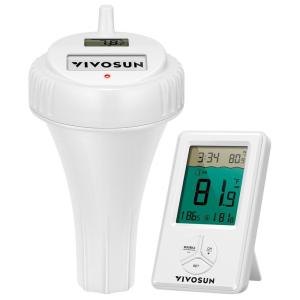image:imageVIVOSUN Floating Pool Thermometer Set Wireless Pool Thermometer with Indoor Temperature Humidity Monitor IPX7 Waterproof for Swimming Pools Hot Tubs More Durable with Position for 4 AAA Batteries