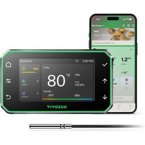 image:imageVIVOSUN 4in1 Sensor Temperature and Humidity Monitoring with CO and Light Detection CO Data VPD Tracking for Indoor Growing High Accuracy Compatible with GrowHub E42AGrowHub E42A