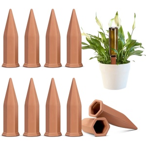 image:imageVIVOSUN 6Pack SelfWatering Spikes Hexagonal Terracotta Watering Stakes AutoWater Device Planter Insert for Indoor amp Outdoor Potted Plants10
