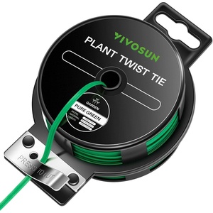 image:imageVIVOSUN Twist Ties 164 ft 50m PECoated Green Plant Ties with Cutter Reusable amp Flexible Tomate Ties for Plant Support Indoor Outdoor Gardening Cable Management Home Office Organization  Reusable amp Flexible Tomate Ties for Plant Support Indoor Outdoor Gardening Cable Management Home Office Organization164 Feet