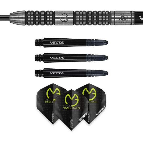 Michael Van Gerwen MvG Absolute Tungsten Darts Set with Prism Flights and Vecta Shafts 