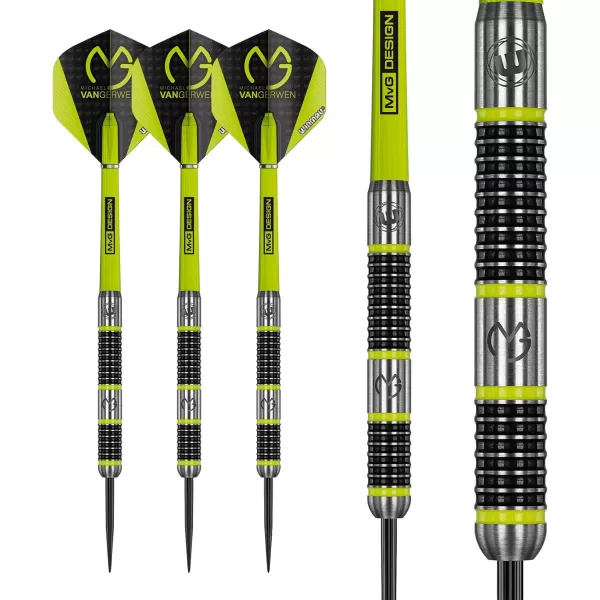 Michael Van Gerwen MvG Aspire 80% Tungsten Darts Set with Prism Flights and Nylon Shafts 