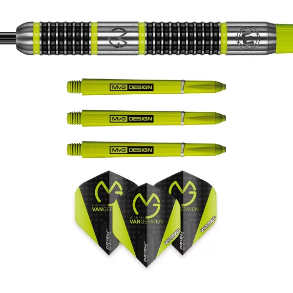 Michael Van Gerwen MvG Aspire 80% Tungsten Darts Set with Prism Flights and Nylon Shafts 