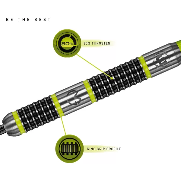 Michael Van Gerwen MvG Aspire 80% Tungsten Darts Set with Prism Flights and Nylon Shafts 