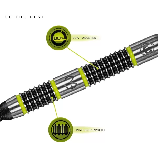 Michael Van Gerwen MvG Aspire 80% Tungsten Darts Set with Prism Flights and Nylon Shafts 