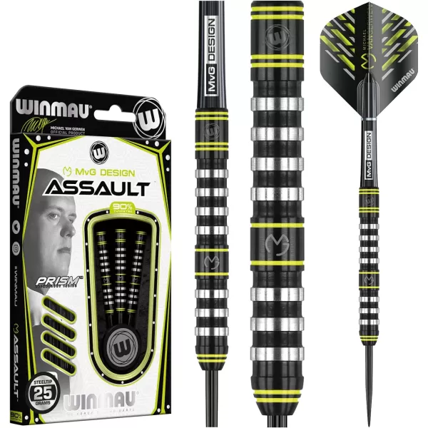 Michael Van Gerwen MvG Assault 90% Tungsten Darts Set with Flights and Stems 