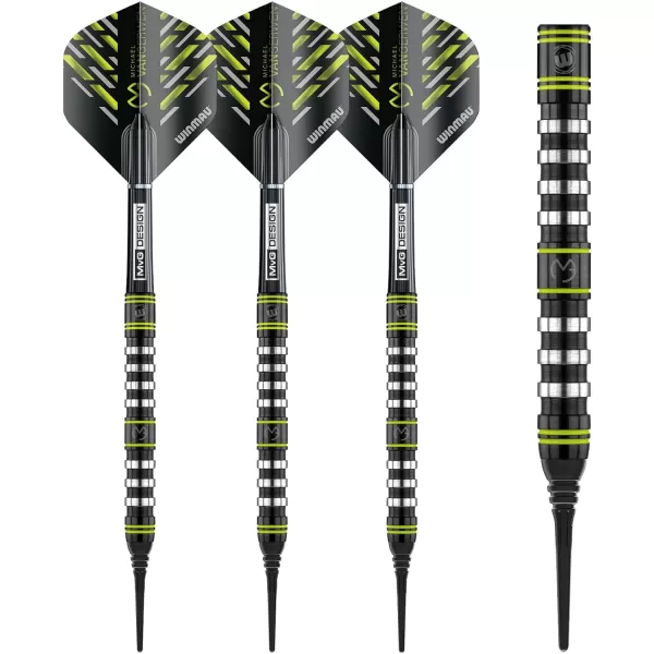 Michael Van Gerwen MvG Assault 90% Tungsten Darts Set with Flights and Stems 