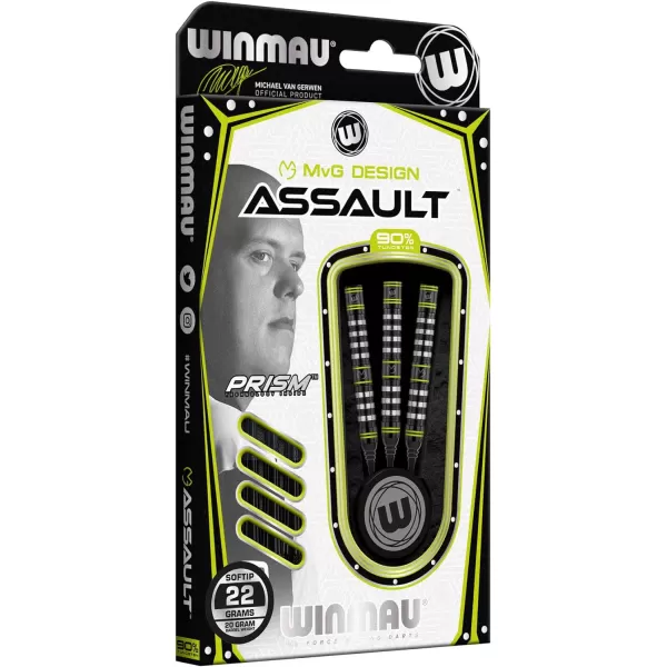 Michael Van Gerwen MvG Assault 90% Tungsten Darts Set with Flights and Stems 