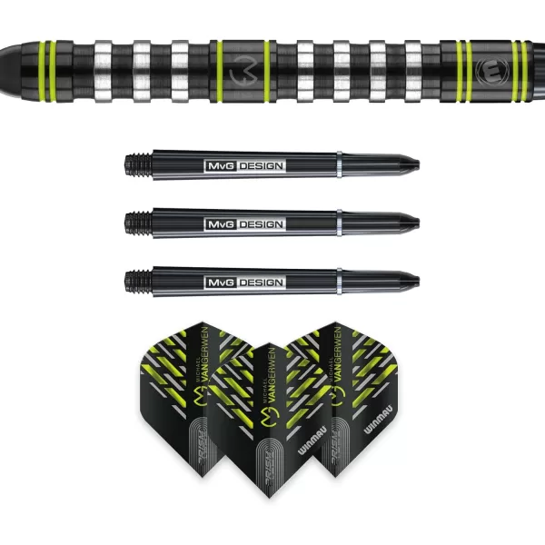 Michael Van Gerwen MvG Assault 90% Tungsten Darts Set with Flights and Stems 