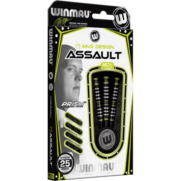 Michael Van Gerwen MvG Assault 90% Tungsten Darts Set with Flights and Stems 