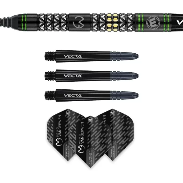 Michael Van Gerwen MvG Vantage 90% Tungsten Darts Set with Flights and Stems 