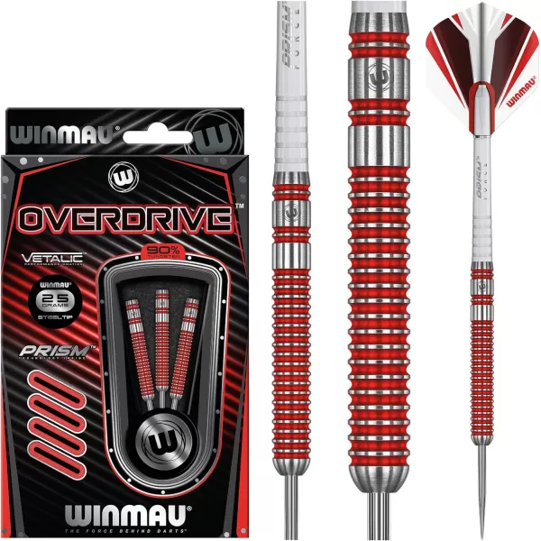 Overdrive 90% Tungsten Steeltip Darts Set with Prism Flights and Shafts 