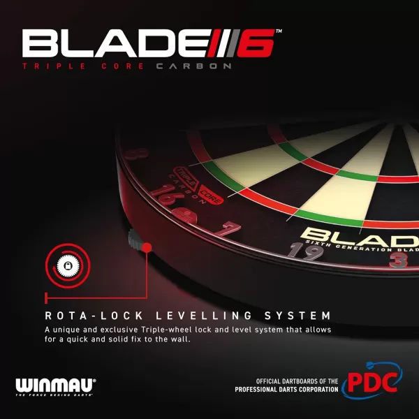 WINMAU Blade 6 Professional Bristle Dartboard with Official Tournament Specifications – endorsed by The PDC