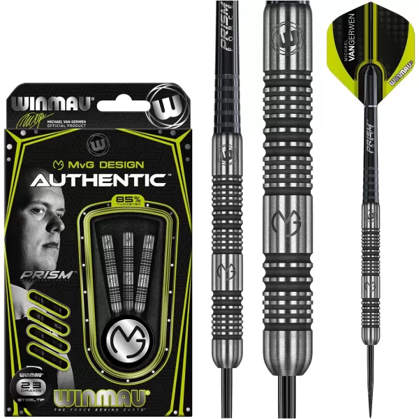 WINMAU Michael Van Gerwen MvG Authentic Tungsten Steeltip Darts Set with Prism Flights and Shafts 