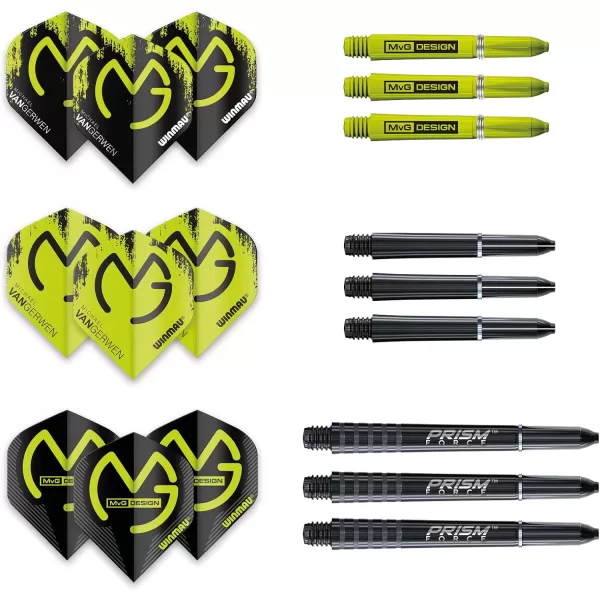 WINMAU MvG Acclaim Tungsten Steel Tip Darts 25g Set with Flights and Shafts