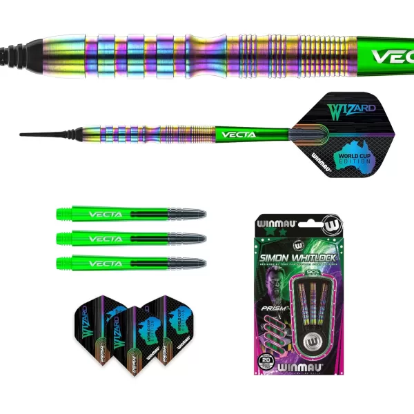 Winmau Simon Whitlock Urban World Cup Edition 24g Gram Professional Steeltip Tungsten Darts Set with Flights and Stems 