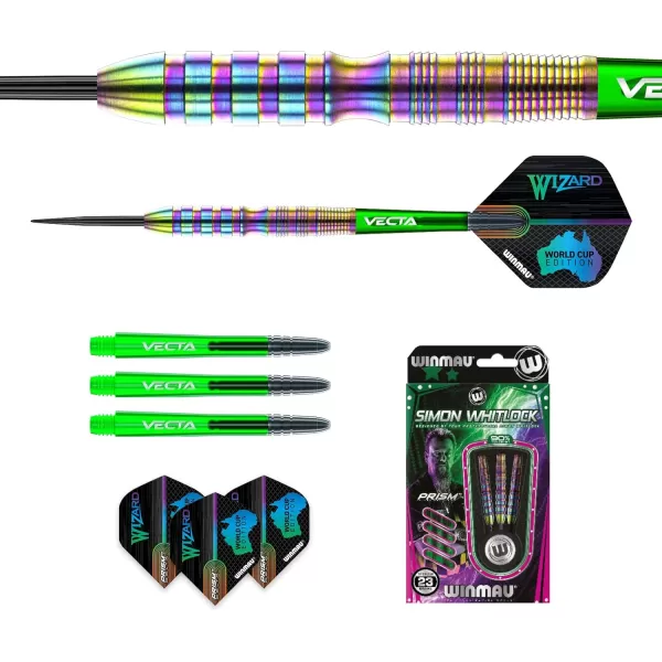 Winmau Simon Whitlock Urban World Cup Edition 24g Gram Professional Steeltip Tungsten Darts Set with Flights and Stems 