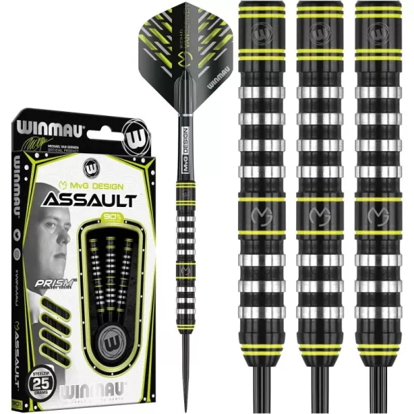 Michael Van Gerwen MvG Assault 90% Tungsten Darts Set with Flights and Stems 