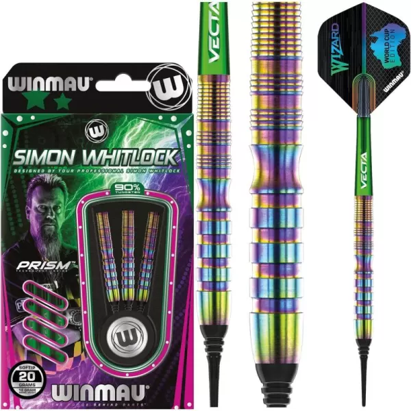 Winmau Simon Whitlock Urban World Cup Edition 24g Gram Professional Steeltip Tungsten Darts Set with Flights and Stems 