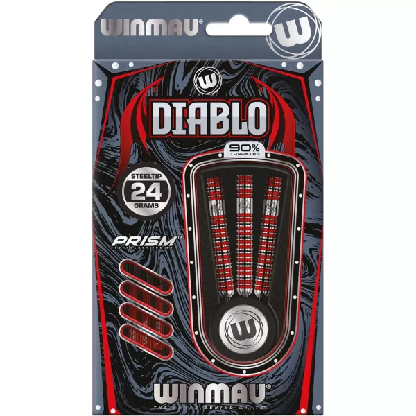 Diablo 90% Professional Tungsten Darts Set with Flights and Stems  Steel tip &amp; Soft tip